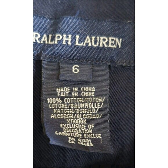 Polo Ralph Lauren Shirt Dress Girls 6 Dark Blue 100% Cotton Roll Tab Sleeve - Picture 3 of 7